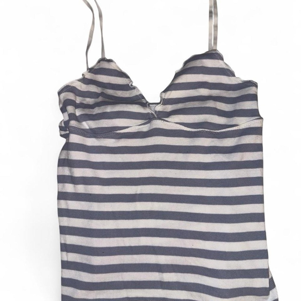 Brandy Melville blue and white striped tank top